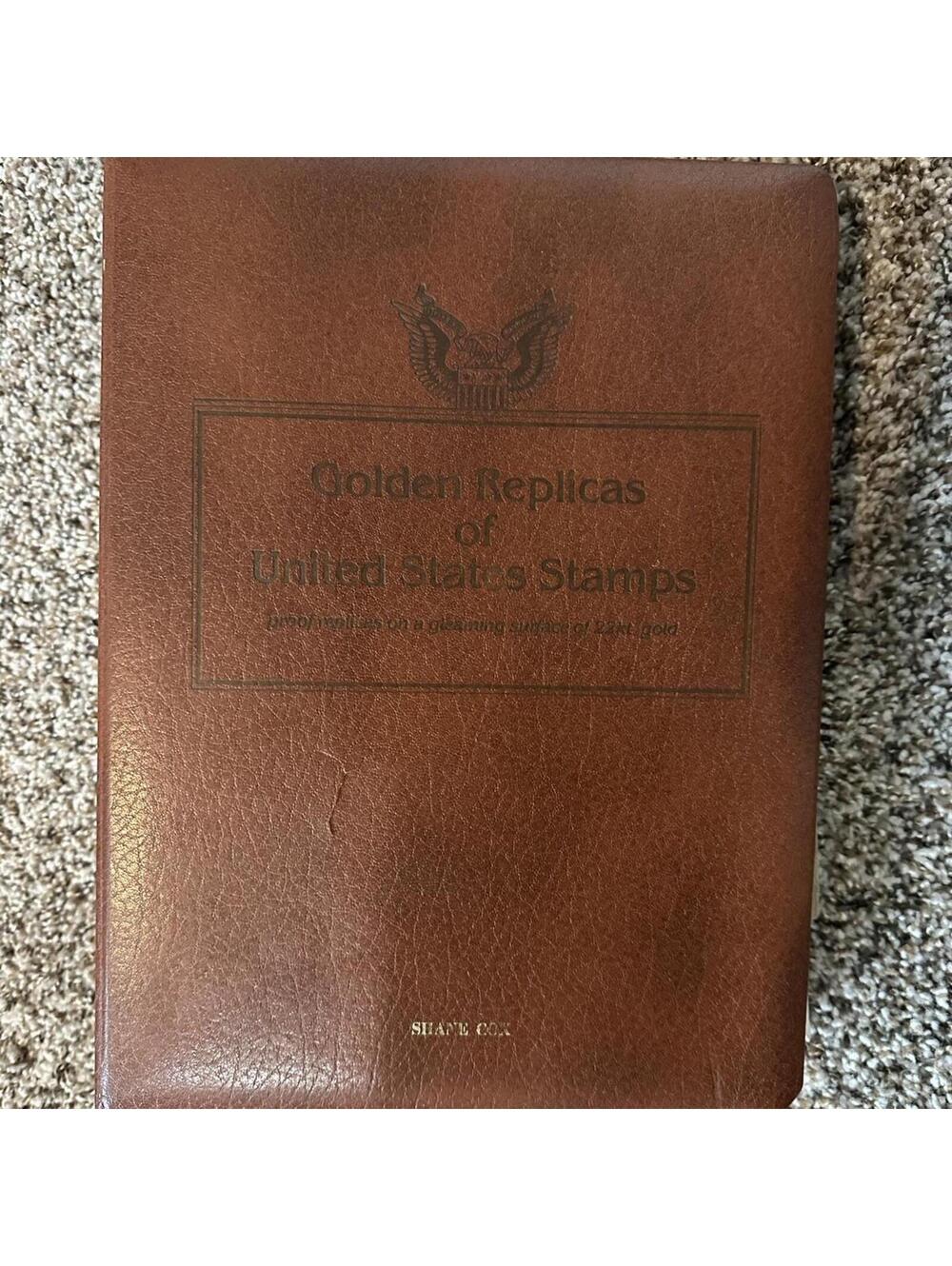 Golden Replicas Of United States Stamps In Album 3 And 22 Karat Gold Proofs